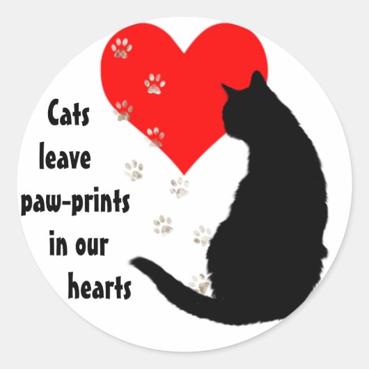 Katten verlaten Paw-Prints in onze Hearts sticker (Voorkant)