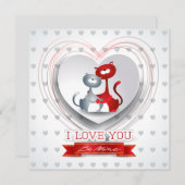 Katten verliefd met Hart Kaart (Voorkant / Achterkant)