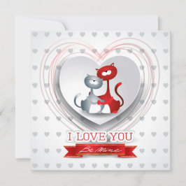 Katten verliefd met Hart Kaart