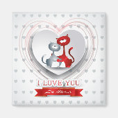 Katten verliefd met hart magneet (Voorkant)