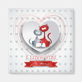 Katten verliefd met Hart Magneet