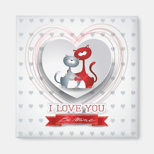 Katten verliefd met Hart Magneet (Voorkant)