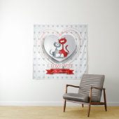 Katten verliefd met Hart Wandkleed (In situ)
