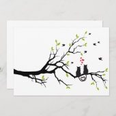 Katten verliefd op boom met rode harten (Voorkant / Achterkant)