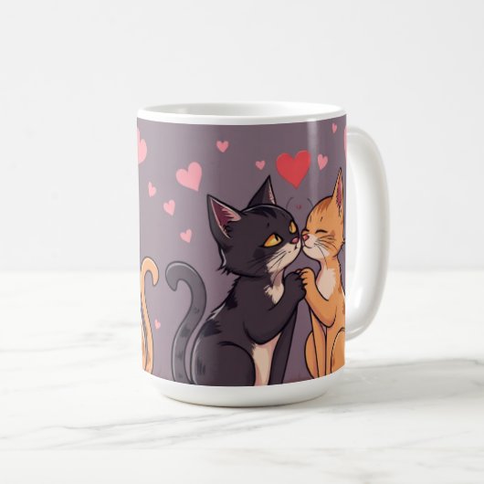 Katten verliefd op mok Valentijn's Day (Voorkant rechts)