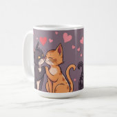 Katten verliefd op mok Valentijn's Day (Voorkant links)