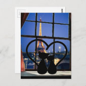 katten verliefd op parijs briefkaart (Voorkant / Achterkant)