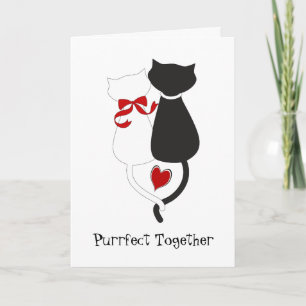 Katten verliefd op Schattigee Valentijnsdag Feestdagen Kaart