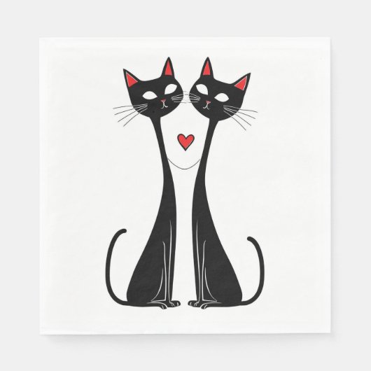 Katten verliefd servet (Voorkant)