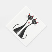 Katten verliefd servet (Hoek)