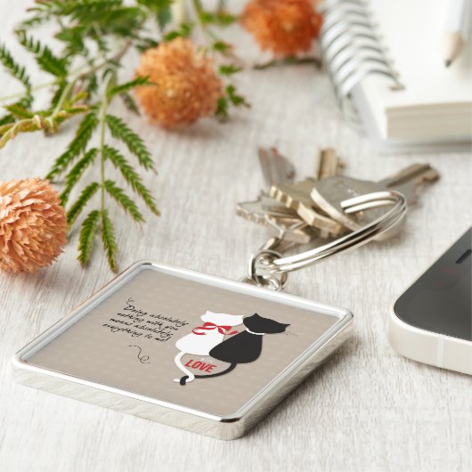 Katten Verliefd Sleutelhanger (Zijkant)