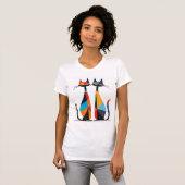 Katten verliefd t-shirt (Voorkant volledig)