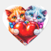 Katten verliefd valentine sticker (Voorkant)
