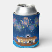 Katten Verrukking in vuurwerk Aan boord van een wo Blikjeskoeler (Blikje Voorkant)