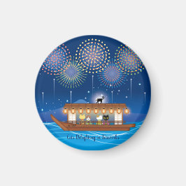 Katten Verrukking in vuurwerk Aan boord van een wo Magneet