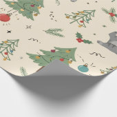 Katten versus kerstboom Grappig inpakpapier (Hoek)