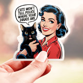 Katten vertellen niet grappig aan politie sticker