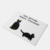 Katten verwelkomen mensen tovertolkte Black Cats A Deurmat (Schuin)