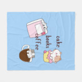 Katten Verwennen Fleece Deken (Voorkant (Horizontaal))