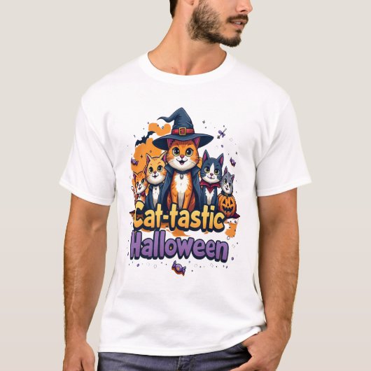 Katten-vet Halloween T-shirt (Voorkant)