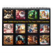 Katten vieren Feestdagen in het jaar 20XX Kalender (Hoes)