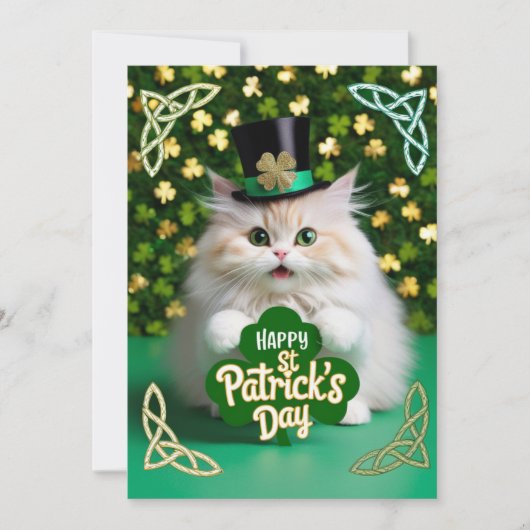 Katten vieren St. Patrick's Day Save The Date (Voorkant)