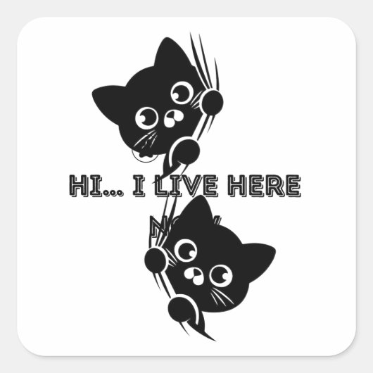 katten vierkante sticker (Voorkant)