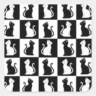 katten vierkante sticker
