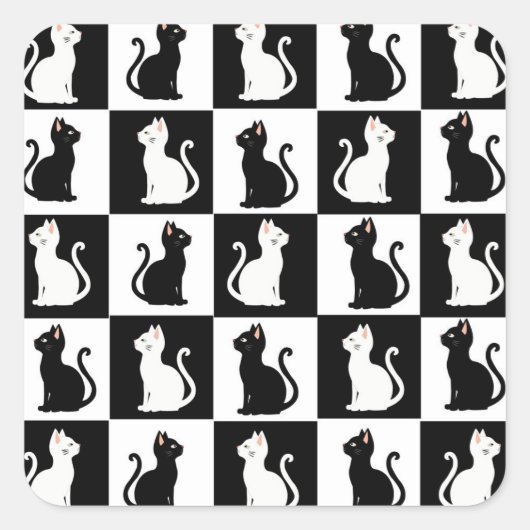 katten vierkante sticker (Voorkant)