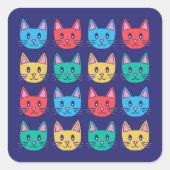Katten Vierkante Sticker (Voorkant)