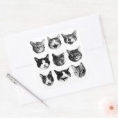 Katten Vierkante Sticker (Envelop)