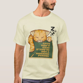 Katten vinden het niet erg als je geen ochtendmens t-shirt