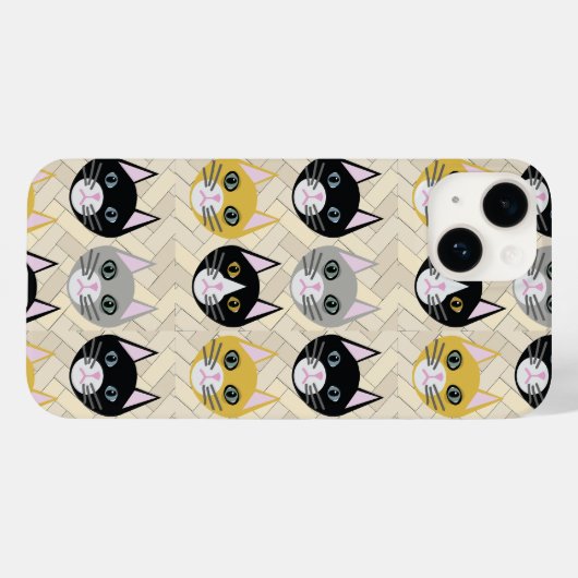 Katten visgraat beige Case-Mate iPhone case (Achterkant (horizontaal))