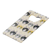 Katten visgraat beige creditkaart flessenopener (Voorkant Gekanteld)