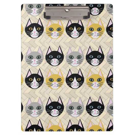 Katten visgraat beige klembord (Voorkant)