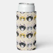 Katten visgraat beige seltzer blikjeskoeler (Seltzer Achterkant)