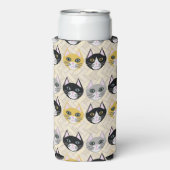 Katten visgraat beige seltzer blikjeskoeler (Seltzer Voorkant)