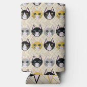 Katten visgraat beige seltzer blikjeskoeler (Achterkant)