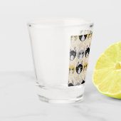 Katten visgraat beige shot glas (Links)