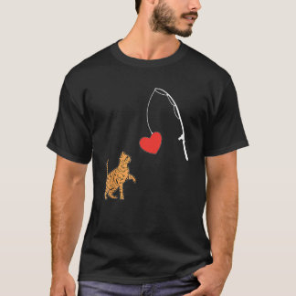 Katten vissen Hart Valentijnsdag Kitten Kat Liefde T-shirt