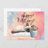 Katten vissen liefhebbers verjaardag met Vis   Briefkaart (Voorkant / Achterkant)