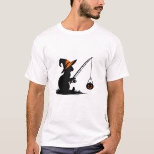 Katten vissen pompoen Halloween kostuum kattenlief T-shirt