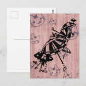 Katten vlakken Parasols Parasols Paraprellas Kunst Briefkaart (Voorkant / Achterkant)