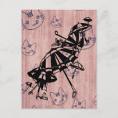 Katten vlakken Parasols Parasols Paraprellas Kunst Briefkaart (Voorkant)