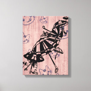 Katten vlakken Parasols Parasols Paraprellas Kunst Canvas Afdruk