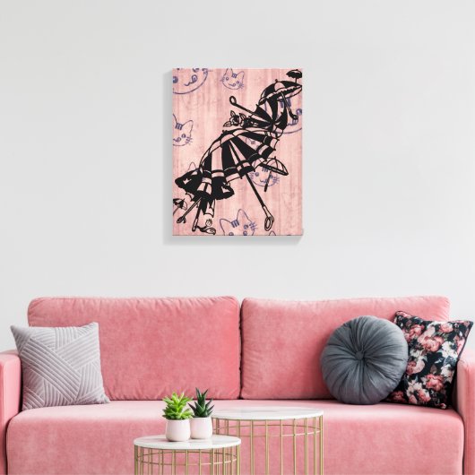 Katten vlakken Parasols Parasols Paraprellas Kunst Canvas Afdruk (Insitu (Woonkamer))
