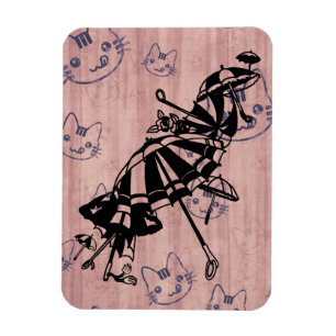 Katten vlakken Parasols Parasols Paraprellas Kunst Magneet