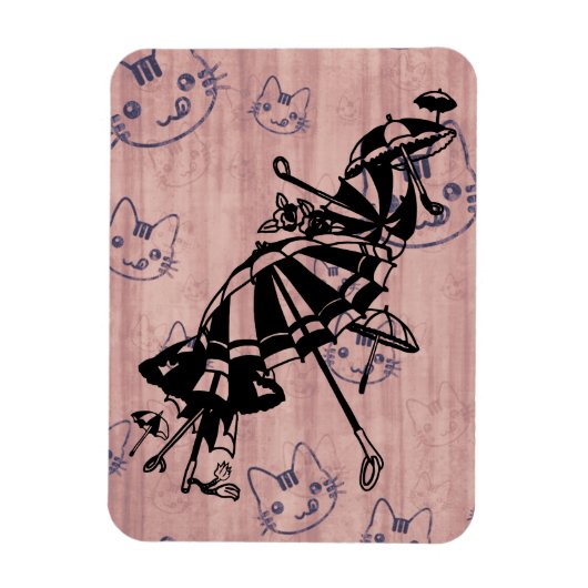 Katten vlakken Parasols Parasols Paraprellas Kunst Magneet (Verticaal)