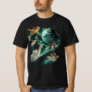 Katten vliegen in sterrenstelsel vintage 90s grapp t-shirt