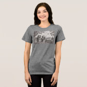 Katten Vogelkijkers Potloodschets Dames Tri-Blend Shirt (Voorkant volledig)